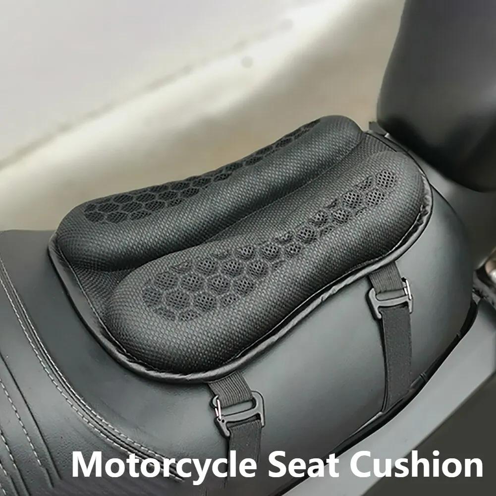 Poduszka na siedzenie motocyklowe, tylne poduszki na siedzenia, 3D Blow Air Cushion, odporna na wstrząsy, oddychająca, poduszka na siodło motocyklowe, powolne odbicie, żelowa podkładka z pamięcią kształtu