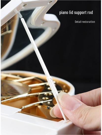 White Ballet Dancing Girl Grand Piano Music Box - Cute Birthday Ornament