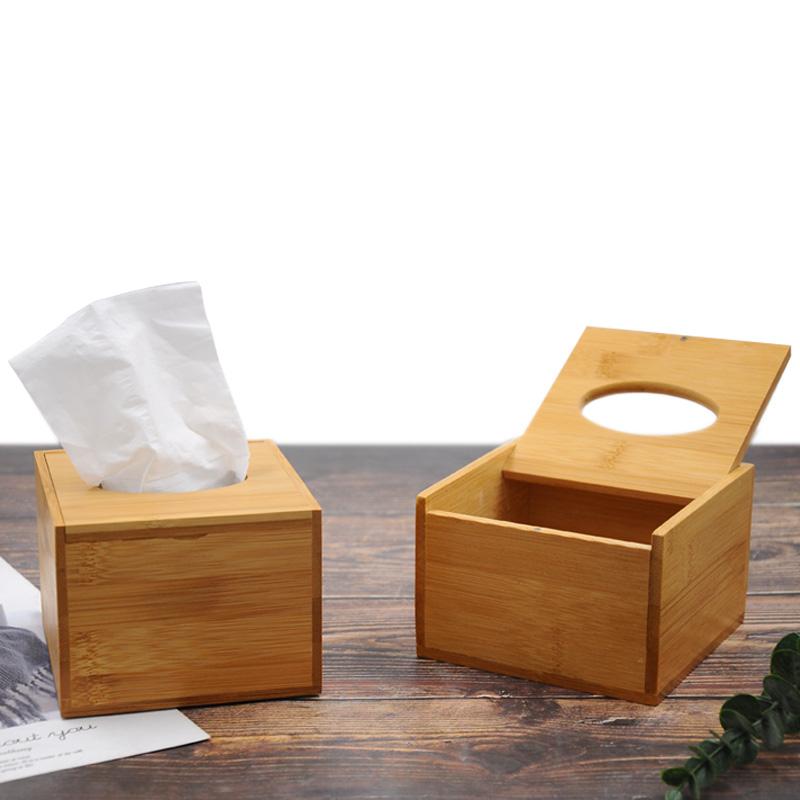 Bambus-Taschentuchbox-Halter, Aufbewahrungs-Papierbox, Taschentuchbox-Abdeckung, Auto-Holz-Servietten, Restaurant-Heimdekoration