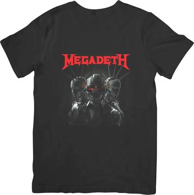 Megadeath 1 Música Ajuste Unissex para Homens e Mulheres Camiseta de Algodão de Qualidade Preta