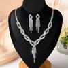 Funkelndes Strass- & Zirkon-Braut-Halsketten- und Ohrring-Set - Elegante Hochzeitsaccessoires
