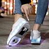 2 Wheel Roller Skates for Boys and Girls Inline Skate Shoes 2 in 1 Removable Pulley Skate Skating Children's Ice Skating Shoes