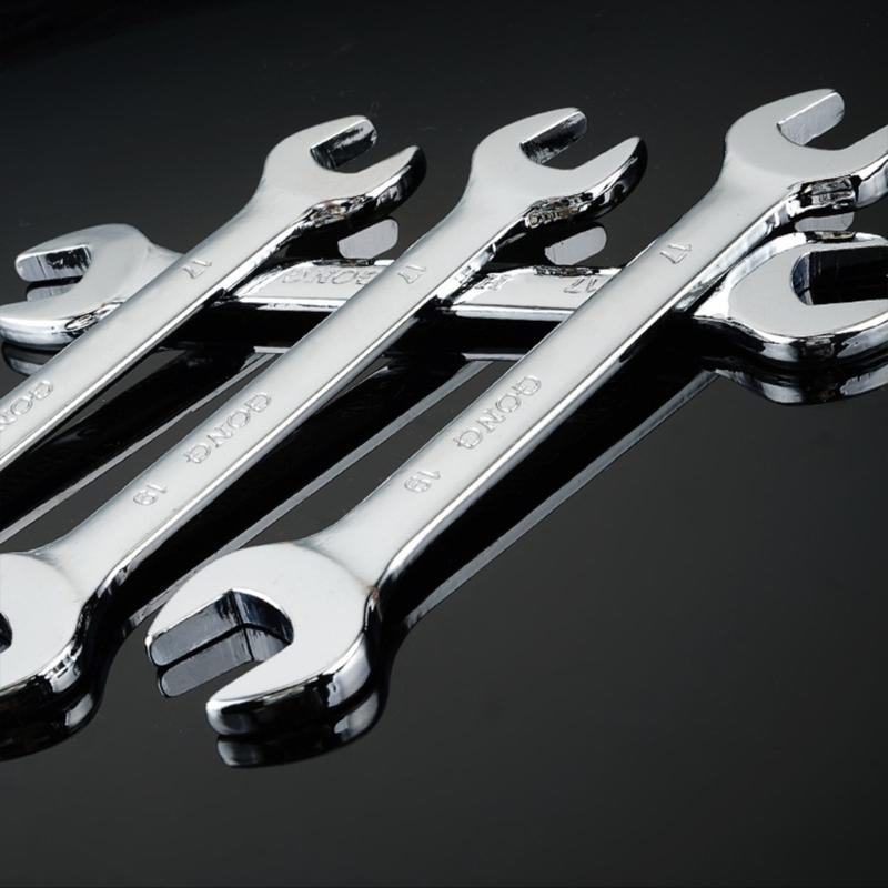 Comprehensive Manual Wrench Set Mirror Finish Double Head Open End Spanner Kit 6-24mm/6-27mm with Storage Rolling Bag