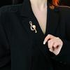 Long-lasting Brooch Musical Note Shape Pin Imitation Pearl Rhinestones Inlaid