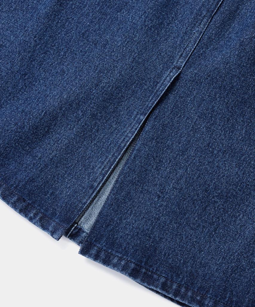 COLUMBIA UNIVERSITY Sl-Label Belted Denim Skirt Midnight Denim