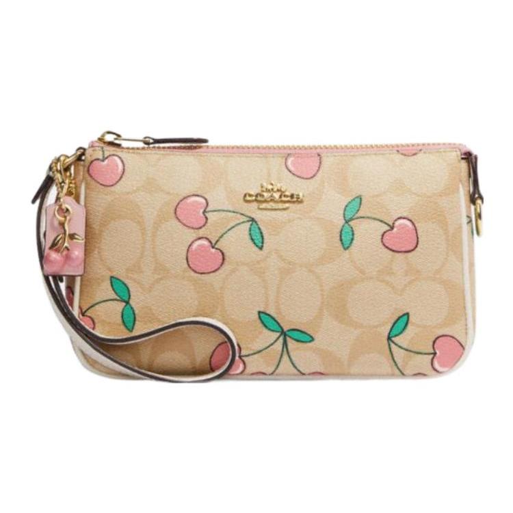 New COACH Nolita Artificial Leather Wrist Bags Clutches Small Size Women's Khaki CF400-IMOT4