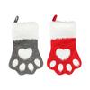 1pcs Christmas Stockings Home Decoration Accessories Plaid Christmas Gift Bags Pet Dog Cat Paw Stocking Socks Xmas Tree Ornament