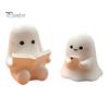 Halloween Desk Decorations 3D Printed Ghost Figurine, Cute Spooky Resin Statue, Funny Desktop Tray Decorative for Scenes Decor, Tabletop Centerpiece