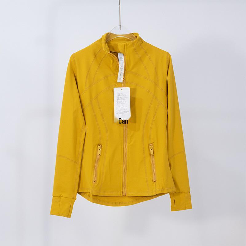 Women's Spring Yoga Sport Jacket - Tight Fit, Casual Jogging, Breathable, Zippered, Stand-Up Collar, Long Sleeve.