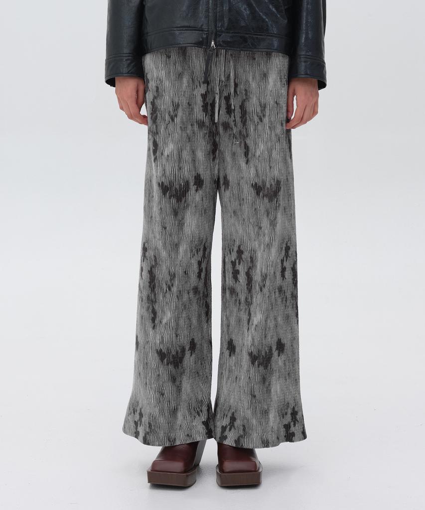 EN OR Smudge Velour Banding Pants - Gray