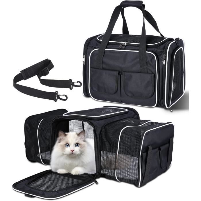 Sac de Transport pour Chat - MARQUE - Modèle - Tissu Oxford 600D - Pliable - Matelas en Peluche