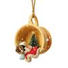 Yellow Tea Cup Dog Car Pendant Acrylic Car Hanging Charm Ornaments Christmas Car Pendant  New Year