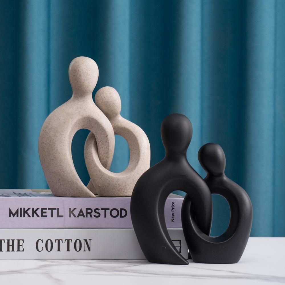 Modern Couple Desktop Ornaments Abstract Handmade Bedroom Entrance Hug Sculpture Figure Nordic Home