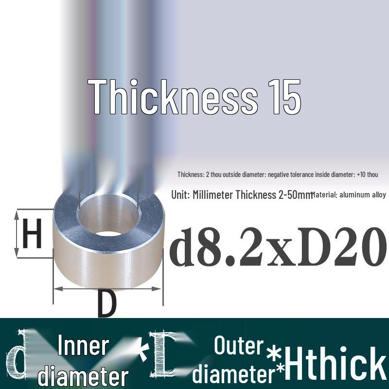 Außen-Ø 20mm Aluminiumlegierung Flache Unterlegscheibe Abstandshalter mit M6/M8/M10/M12 Innenloch - Metallwellenbuchse Isoliersäule.