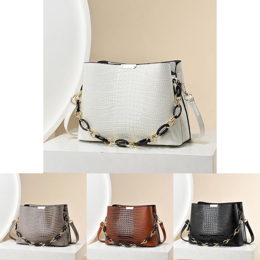 Chic Crossbody Bucket Bag For Women Modern Design Stylish Chain Detail And High Quality Pu Material