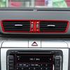 For VW Volkswagen Passat B6 2006-2011 Center Air Outlet Trim Frame Cover Soft Real Carbon Fiber Sticker Car Interior Accessories