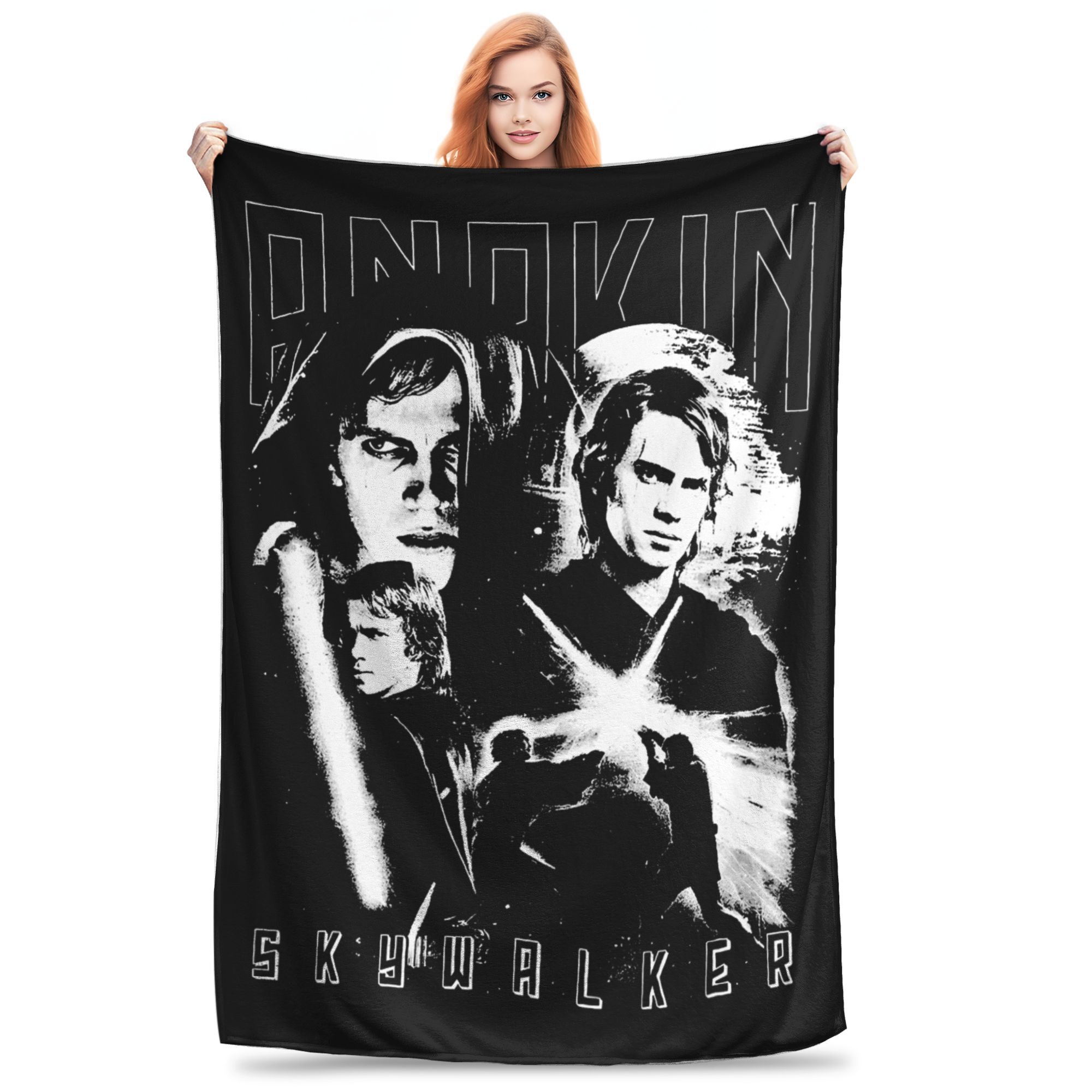 Anakin Skywalker Blanket Flannel Textile Decor Multi-function Ultra-Soft Throw Blanket for Home Outdoor Bedding Throws Size: 75*100cm, Weight: 230 GSM