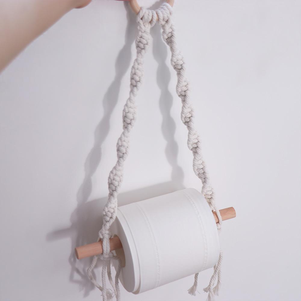 Cotton Thread Bohemian Paper Towel Rack Bohemia Toilet Tissue Holder Tissue Storage Rack  Hotel