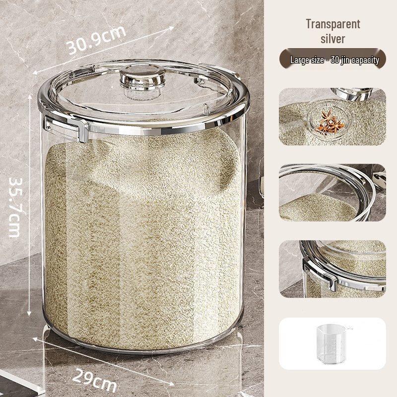 Transparent Flip-Top Rice & Grain Storage Container