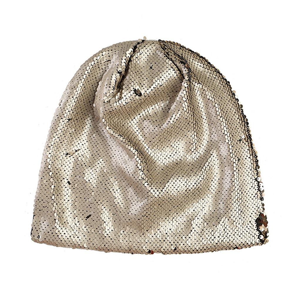 Unisex Fashion All-match Shimmer Reversible Sequin Cap Outdoor Warm Headgear