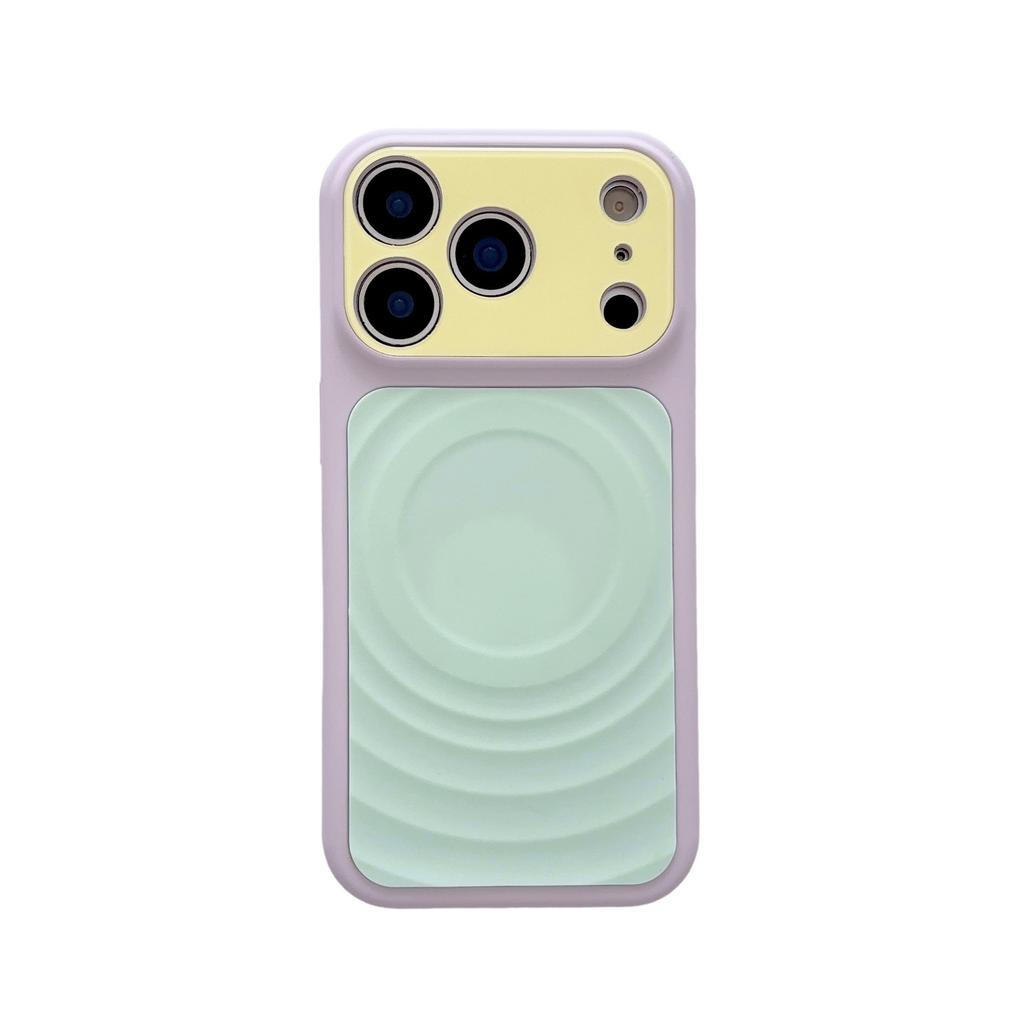 Applicable to iPhone11PROMAX mobile phone case ripple pattern magnetic suction Apple 11 contrasting color Macaron all-inclusive protective case