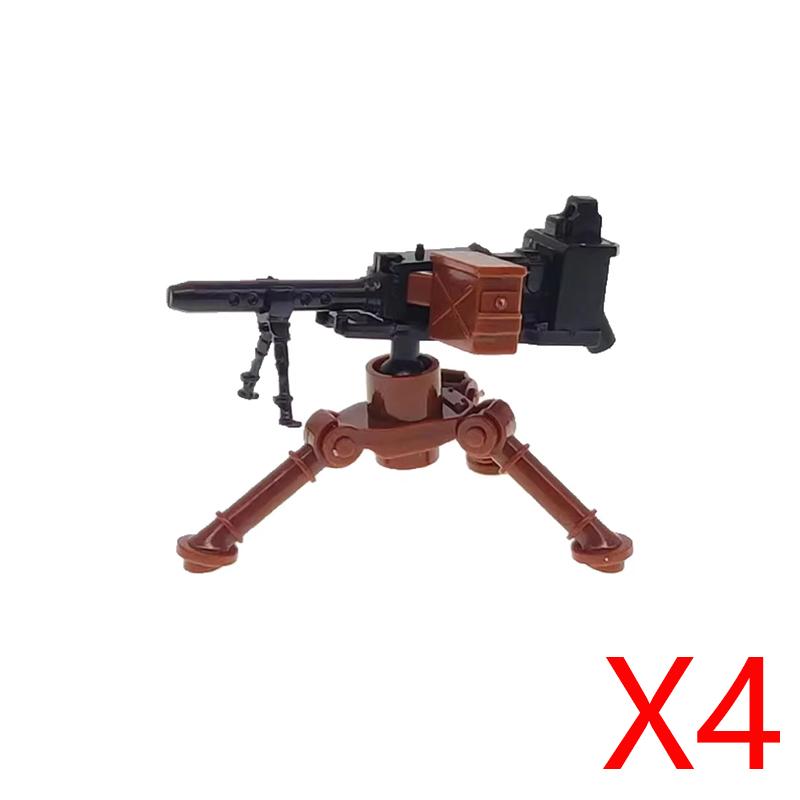 Army WWII Soldier Figure Armaments Brick Playset Gatling M2 Heavy Machine Aviation Gun NSV Bullet Chain Mortar ZB53 Toys Playsetss T12