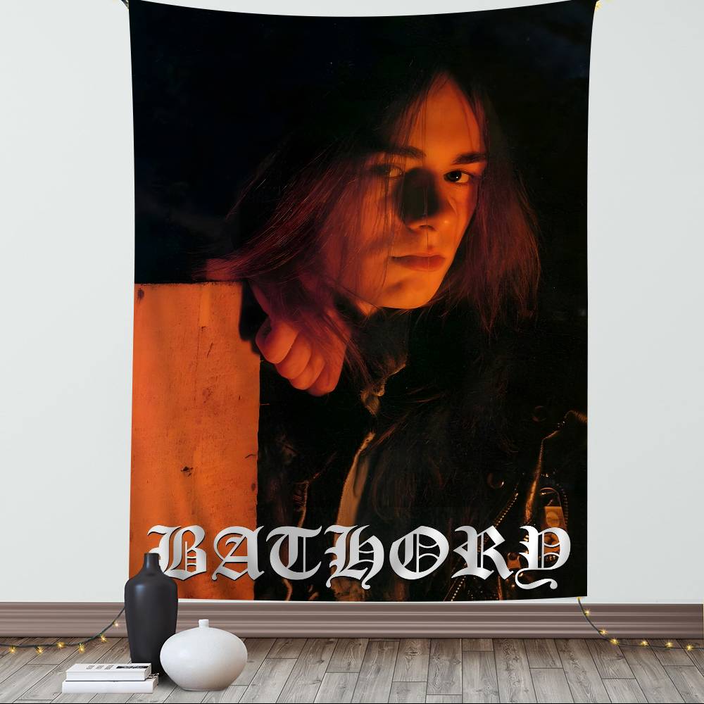 Bathory Quorthon Retro Heavy Metal Music Band Singer Printed Large Wall Tapestry Wall Hanging Decoration Household Decor Blanket