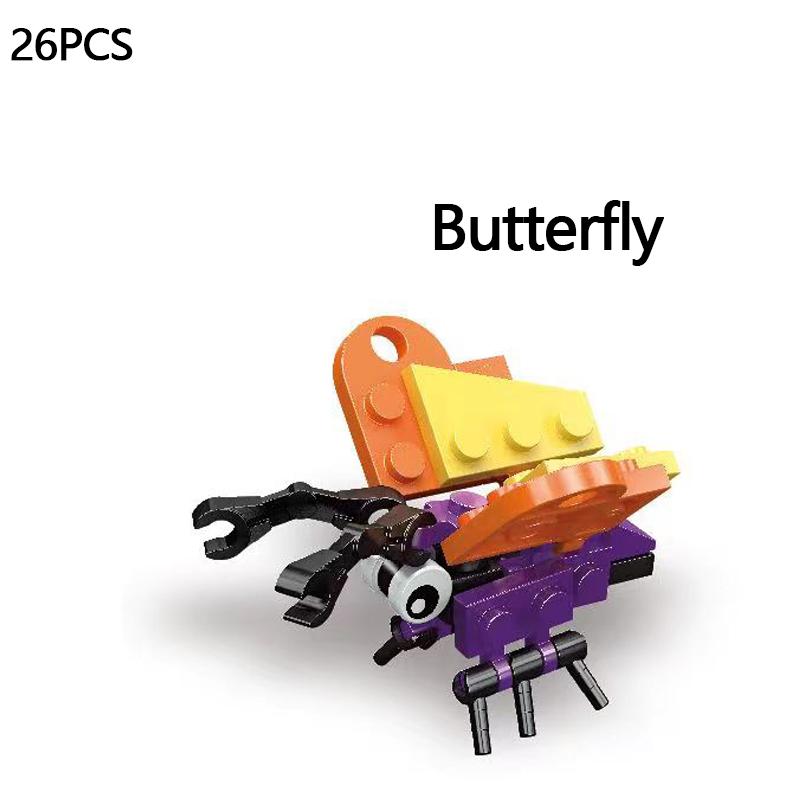 Mini Insect Series Building Block Ladybug Dragonfly Butterfly Snail Wasp Mantis Beetle Bricks Toys Christmas Gifts For Children