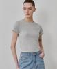 MALOUPE 5213 Ribbed Slim Short Sleeve Tee (Gray)