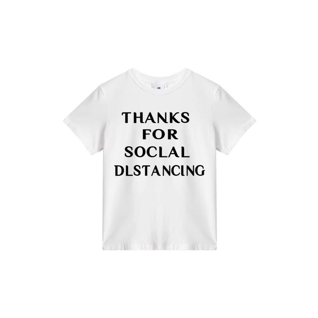 Summer new front shoulder crew neck letter print design short-sleeved T-shirt women's casual wear versatile bottoming shirt top