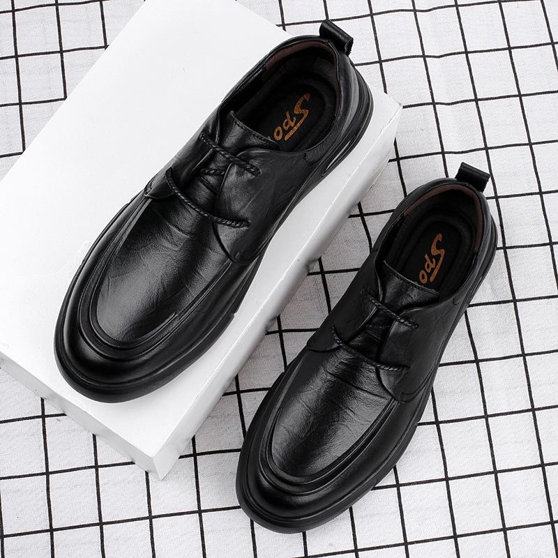 Men's Spring Formal Leather Shoes - Breathable, Genuine Leather, British Style, Versatile for Casual or Work