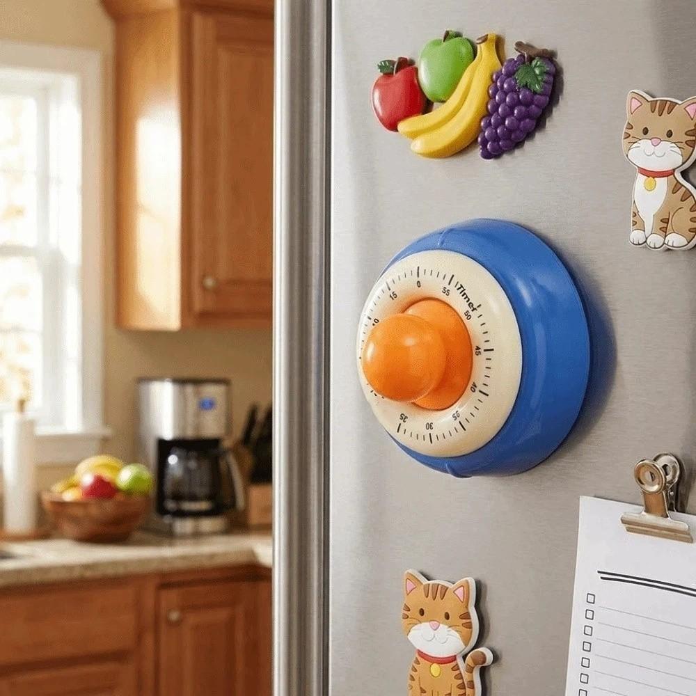 Round Refrigerator Magnet Timer 60 Minutes Visual Countdown Timer Children Study Timer  Learning