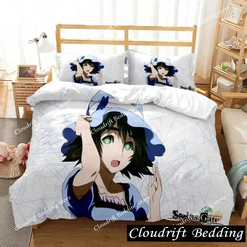 Anime Steins Gate Kurisu Makise Bedding Set Boys Girls Twin Queen Size Duvet Cover Pillowcase Bed Kids Adult Home Textile026