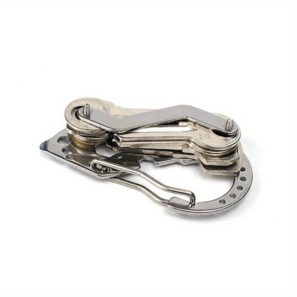 1 stainless steel multi-tool keychain with a screwdriver and bottle opener—the perfect choice for camping gear