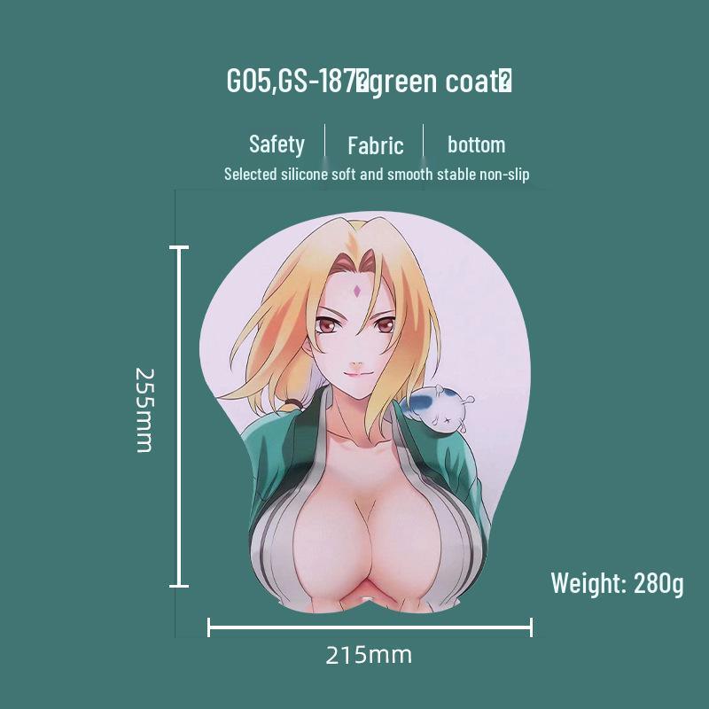Beautiful Anime 3D Silicone Wrist Rest Mouse Pad - Creative Design, Hot Selling
