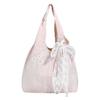 2025 Bow Art Lace One-Shoulder Large Canvas Tote Bag