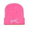 Korean version of outdoor cycling warm cold hat bow knitted hat trendy versatile autumn and winter cold wool hat women 2025