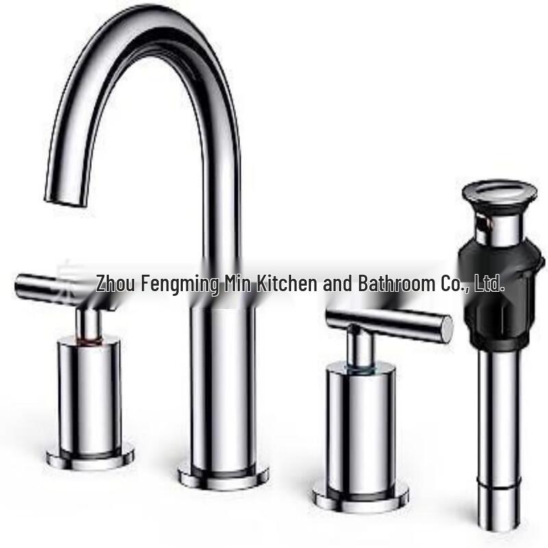 MDNG Double Handle Three-Hole Bathroom Basin Faucet