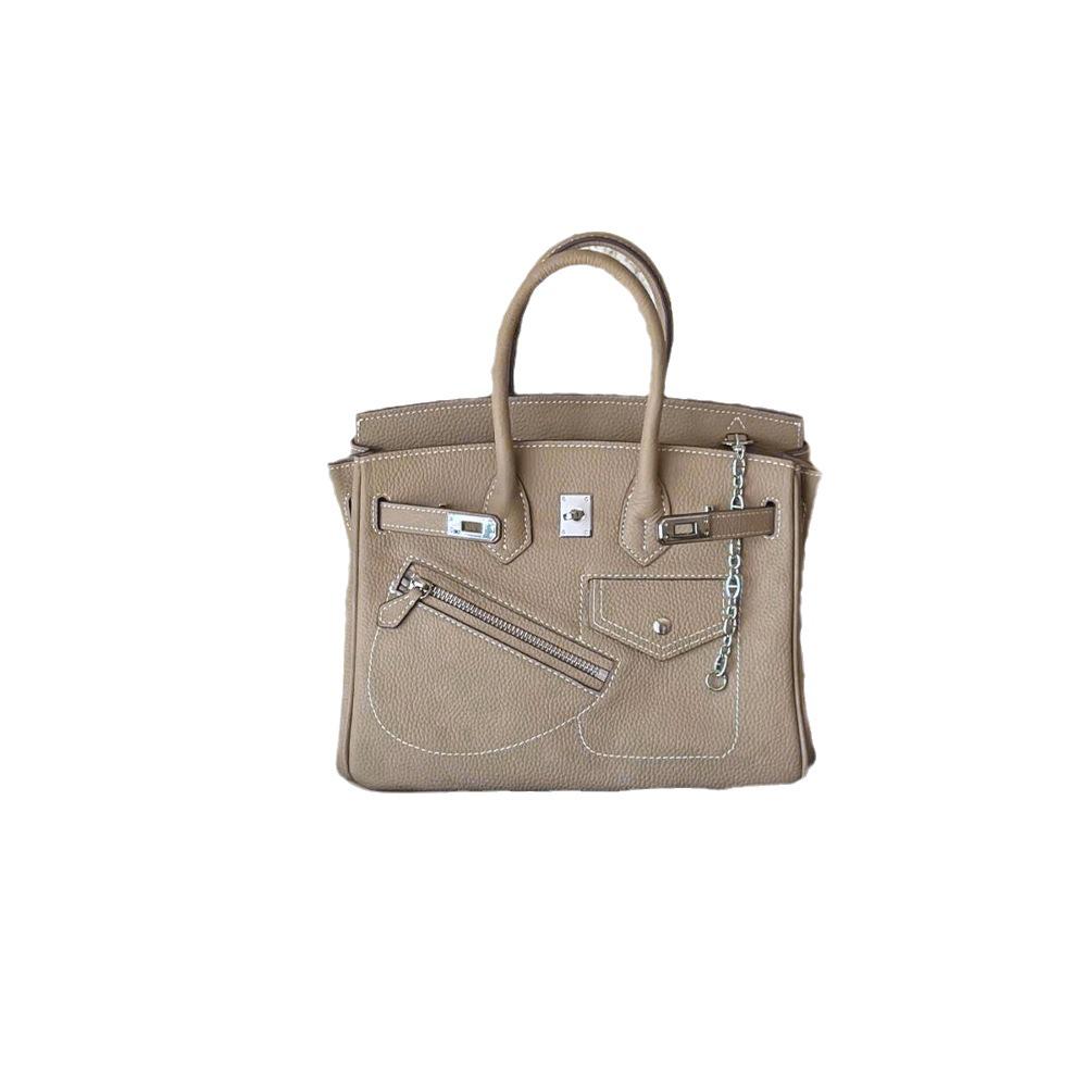 2024 m. retro stiliaus natūralios odos motociklo rankinė moterims – geometrinis raštas su grandinėlės detalėmis