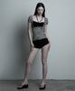 ILLIO Black Stripe Giselle Gathered Top