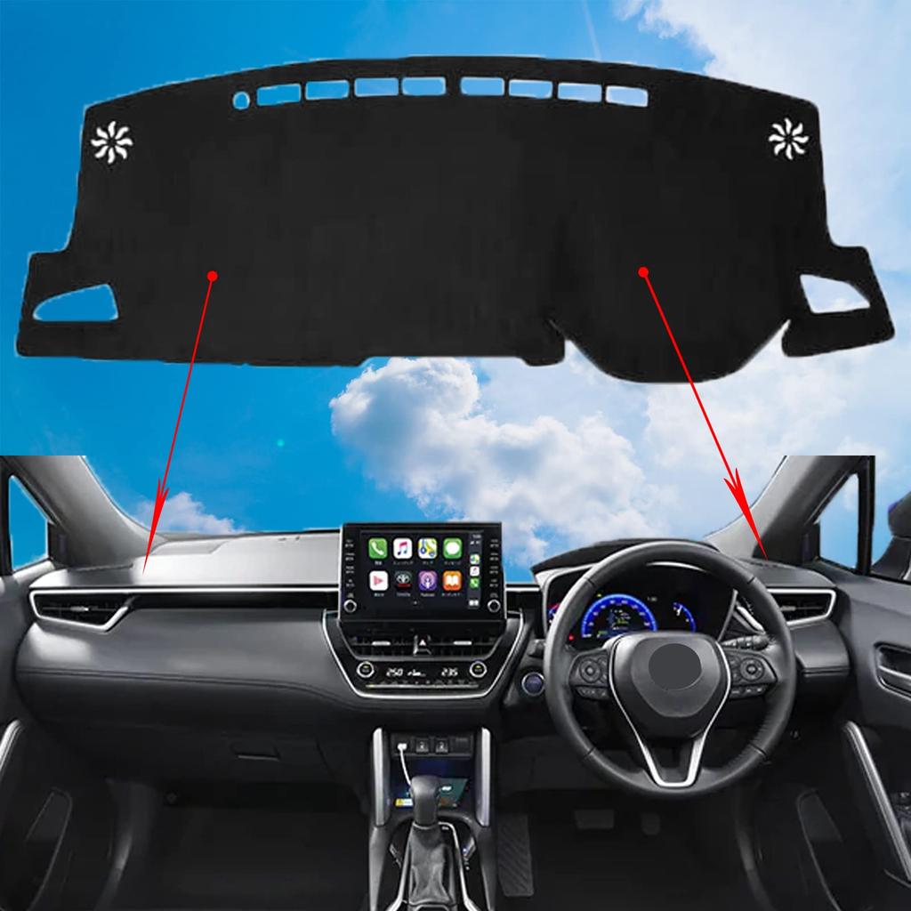 Compatible with Toyota Corolla Cross Dashboard Interior Dashboard Sun Dashboard Light Protection Flannel Heat and Waterproof (10 Series) Mat, Cover,