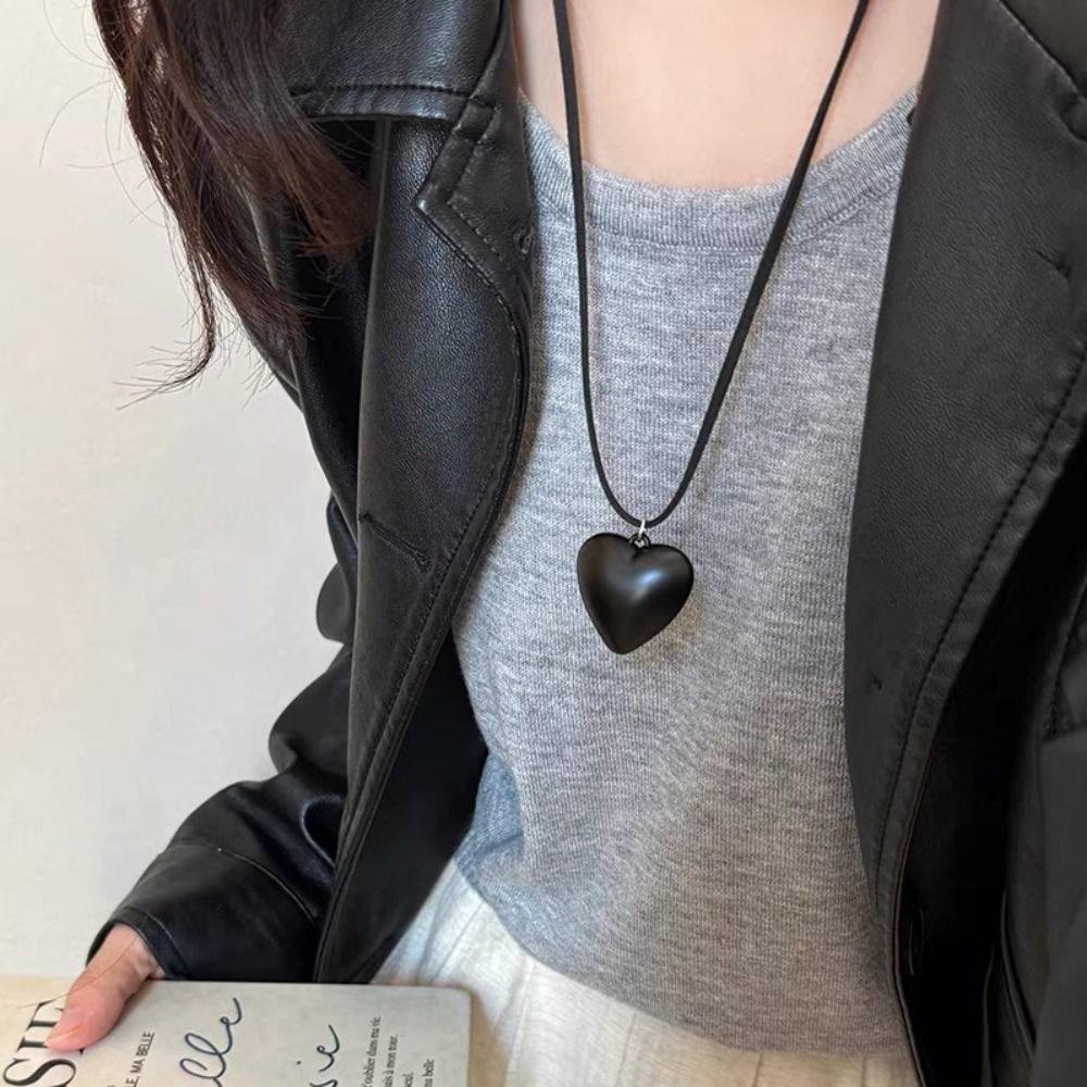 Charms Rope Chain Necklace Korean Style Sweater Chain Creative Love Pendant Necklace  Girl