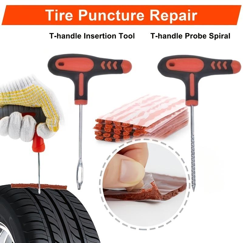 132Pcs Car Motorcycle Tire Repair Kit Puncture Plug Tools Tyre Puncture Emergency for Tire Strips Stirring Glue Repair Tool Kit Tire Chucks 1