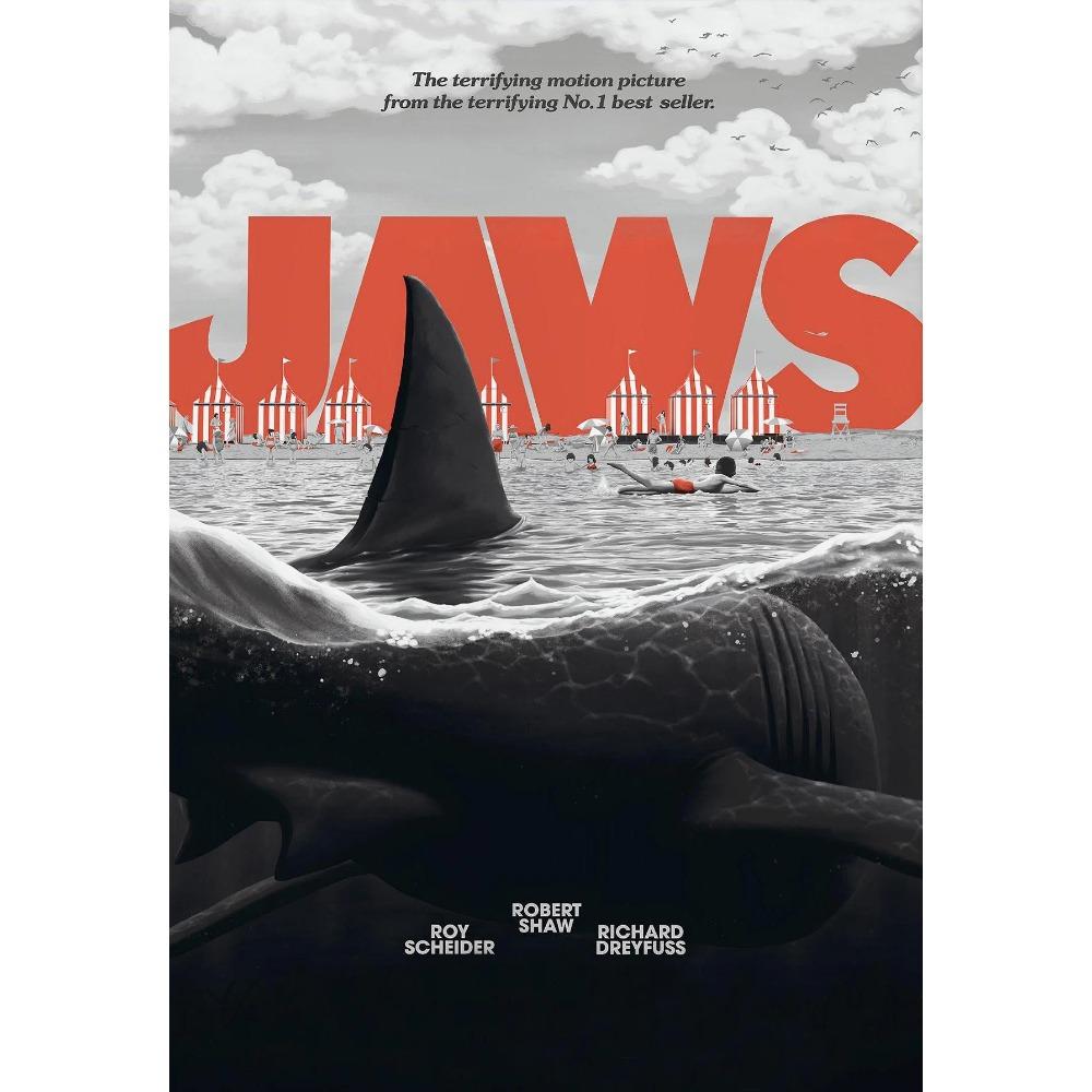 Berühmte Amerikanische Klassische Horror Jaws Filmplakate Retro Küstenstadt Drucke Leinwandmalerei Wandbilder Heim Wohnzimmer Dekor