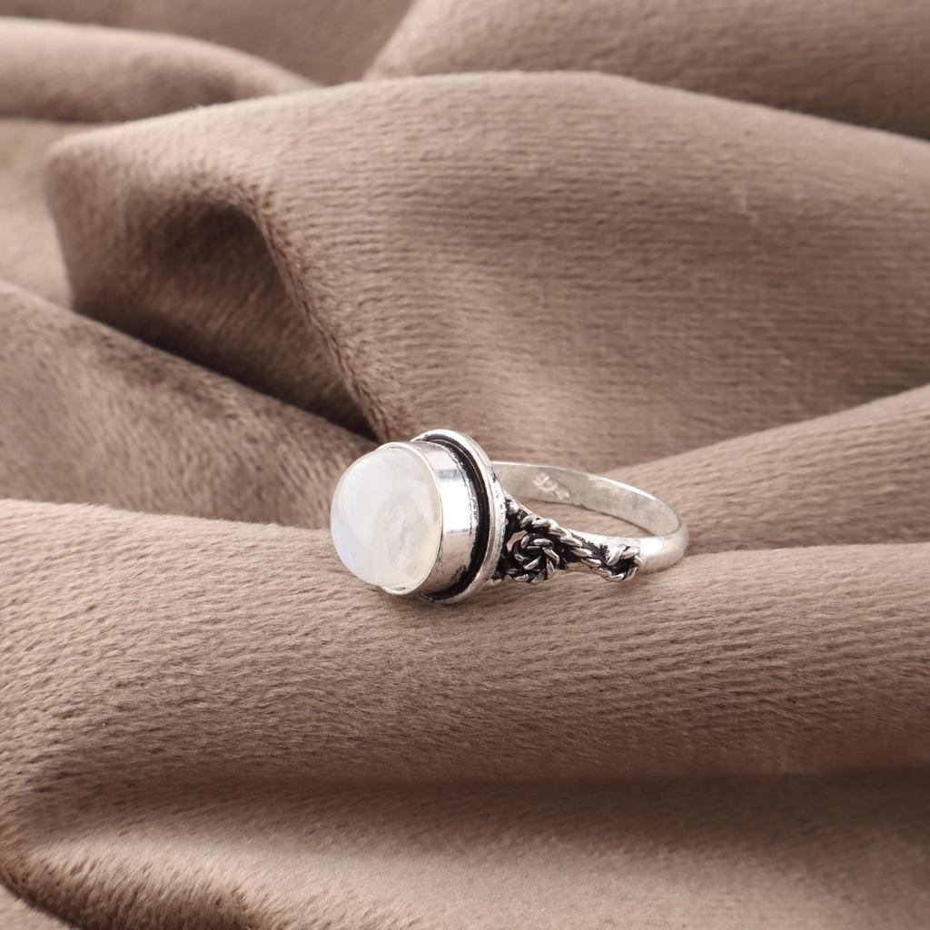 Rainbow Moonstone Ring Gemstone Jewelry, 925 Solid Sterling Silver Ring, Handmade Beautiful Jewelry Gift For Her
