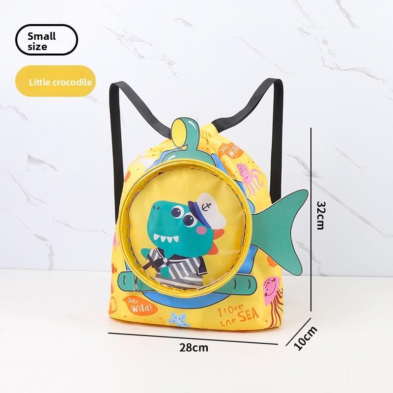 Kids Wet Dry Separation Swim Bag With Large Capacity And Cartoon Design For Bath And Travel