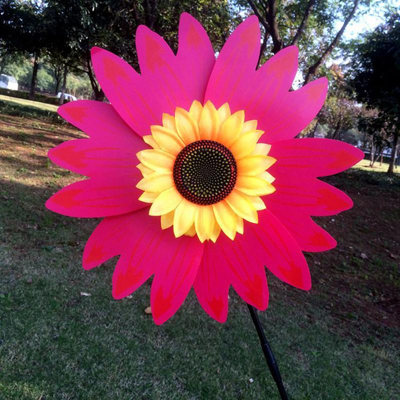 Molinos de Viento de Girasol Giratorios Para Jardín del Hogar Bricolaje Niños Actividades al Aire Libre Molinetes de Exhibición Juguetes