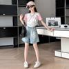 2025 Neue Mädchen Bestickte Denim Sommer-Shorts: Stilvolles & Leichtes Fünf-Punkt-Design für Große Mädchen