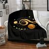 1Pc Golden Music Notes Blanket Soft And Comfortable Casual Warm Camping Travel Christmas Halloween Xmas Gift Em92817