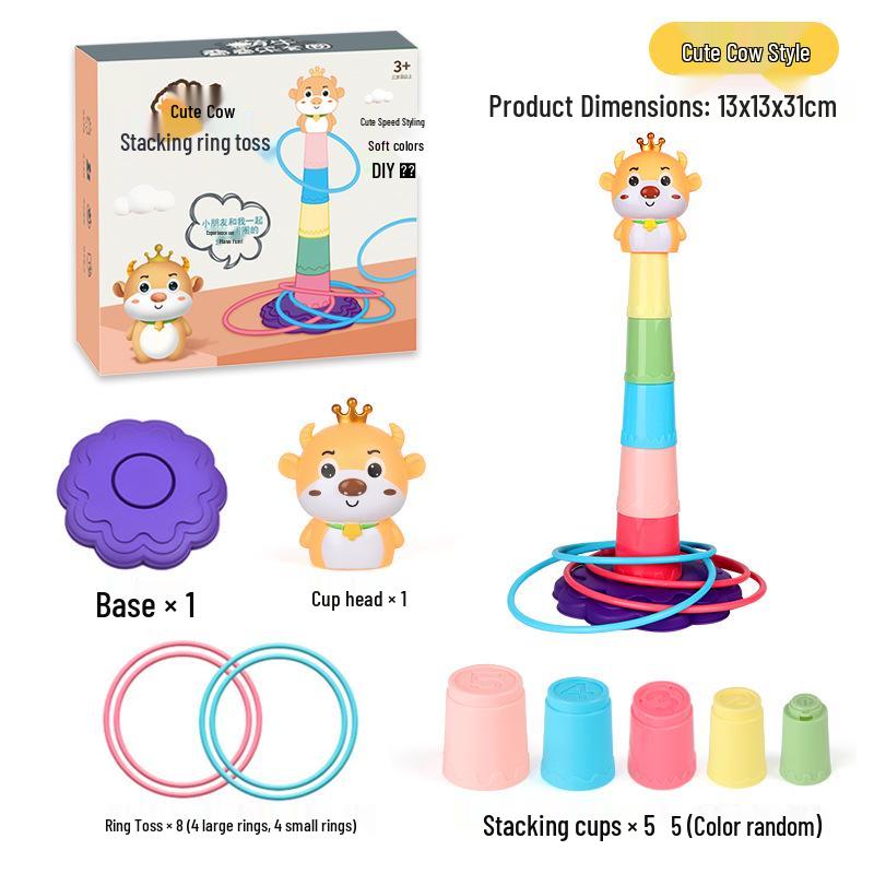 Kids Stacking Ring Toss Educational Game - Parent-Child Fun Toy for Kindergarten